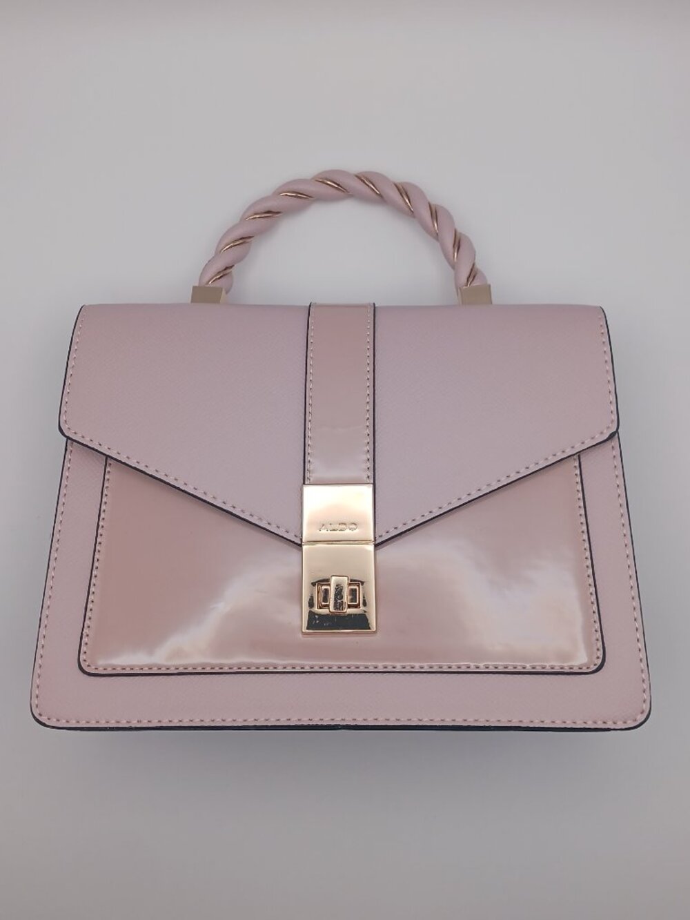 Aldo - Blush/Pink Top Handle Satchel Bag Gold Hardware Crossbody Strap